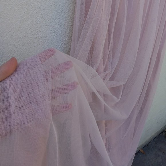 Amsale Strapless Pink Tulle/Chiffon Gown Size 20 Balletcore Barbiecore Princess - Picture 4 of 16
